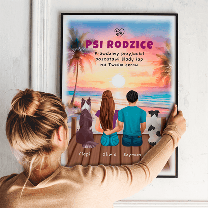 Psi rodzice - plakat, spersonalizowany prezent dla właściciela psa - idamell.com