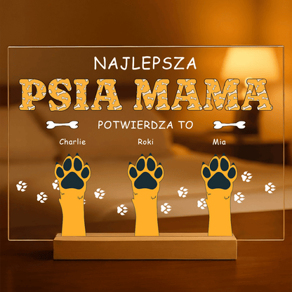 Psia mama - Druk na szkle, spersonalizowany prezent dla miłośnika psów - idamell.com