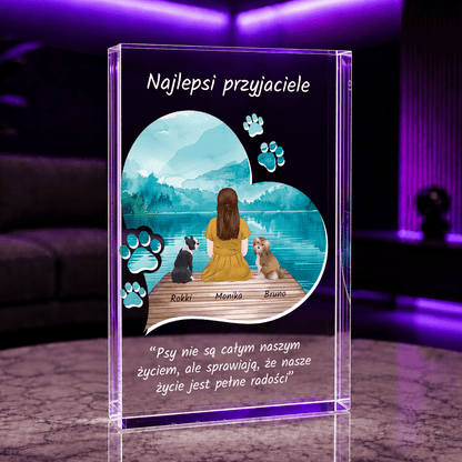 Psy to najlepsi przyjaciele - Druk na szkle, spersonalizowany prezent - idamell.com