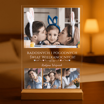 Radosna Wielkanoc - Druk na szkle, spersonalizowany prezent dla rodziców - idamell.com