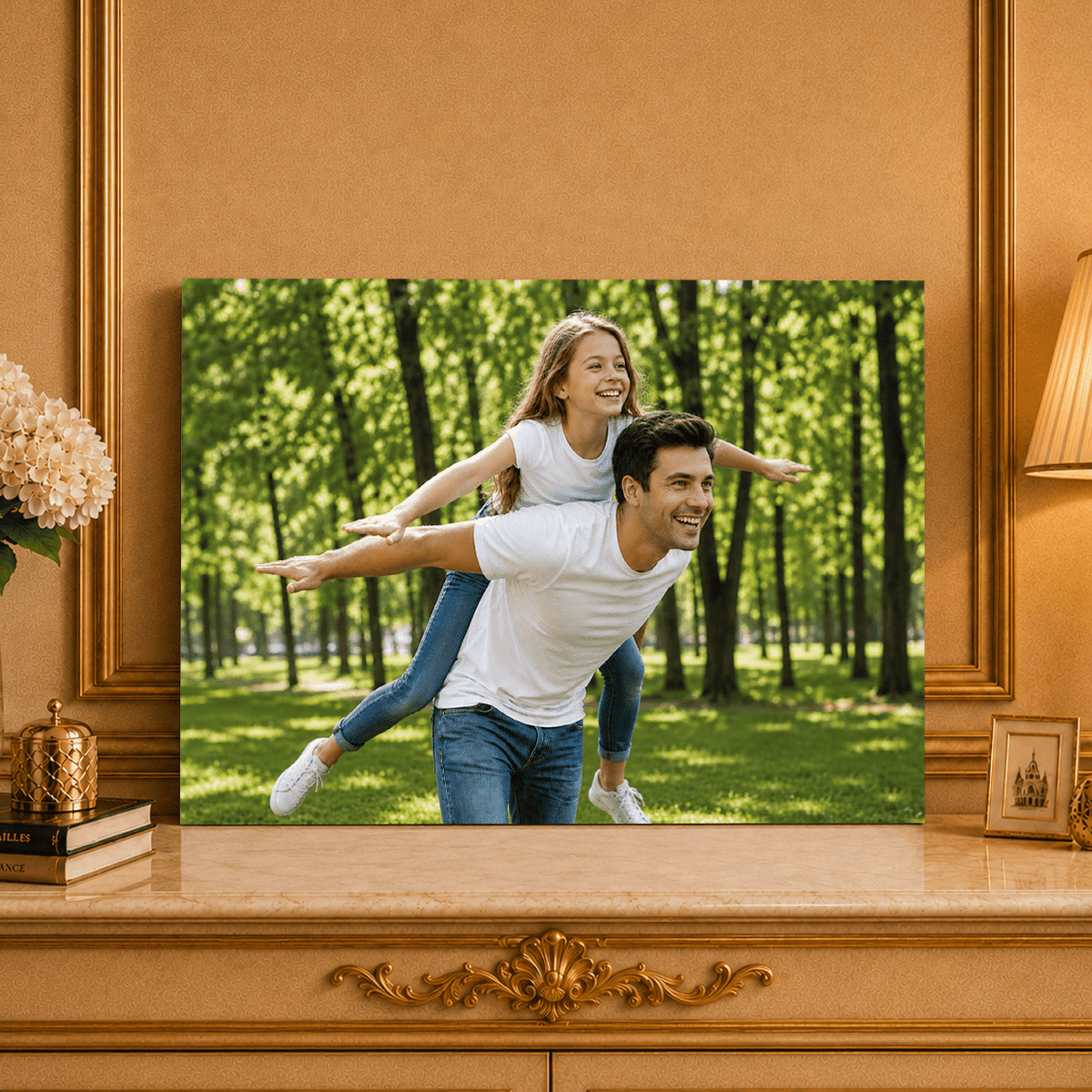Radosne Loty – Foto na płótnie, spersonalizowany prezent dla taty - idamell.com