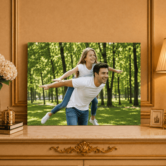 Radosne Loty – Foto na płótnie, spersonalizowany prezent dla taty - idamell.com