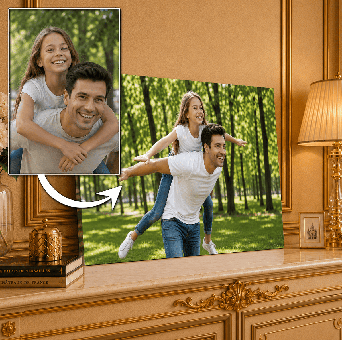 Radosne Loty – Foto na płótnie, spersonalizowany prezent dla taty - idamell.com
