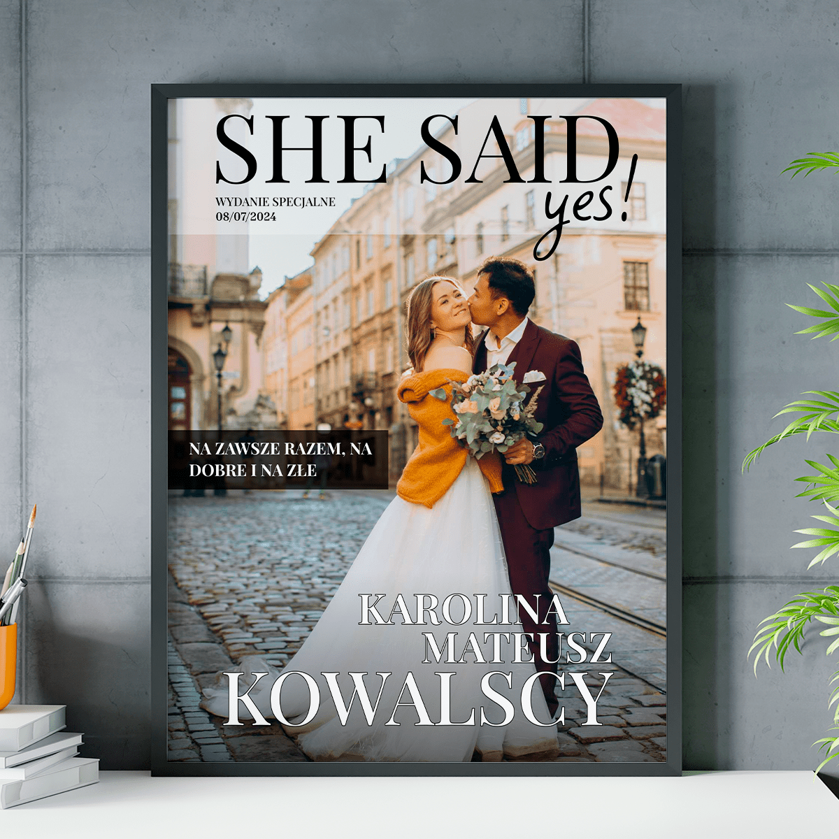 Razem na dobre i na złe - plakat, spersonalizowany prezent dla pary - idamell.com