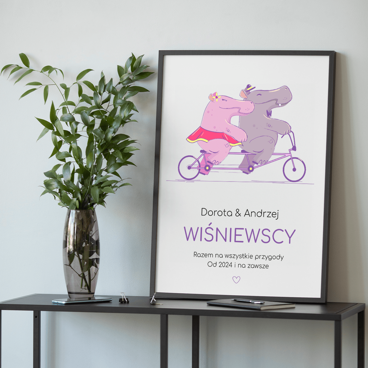 Razem na wszystkie przygody - plakat, spersonalizowany prezent dla pary - idamell.com