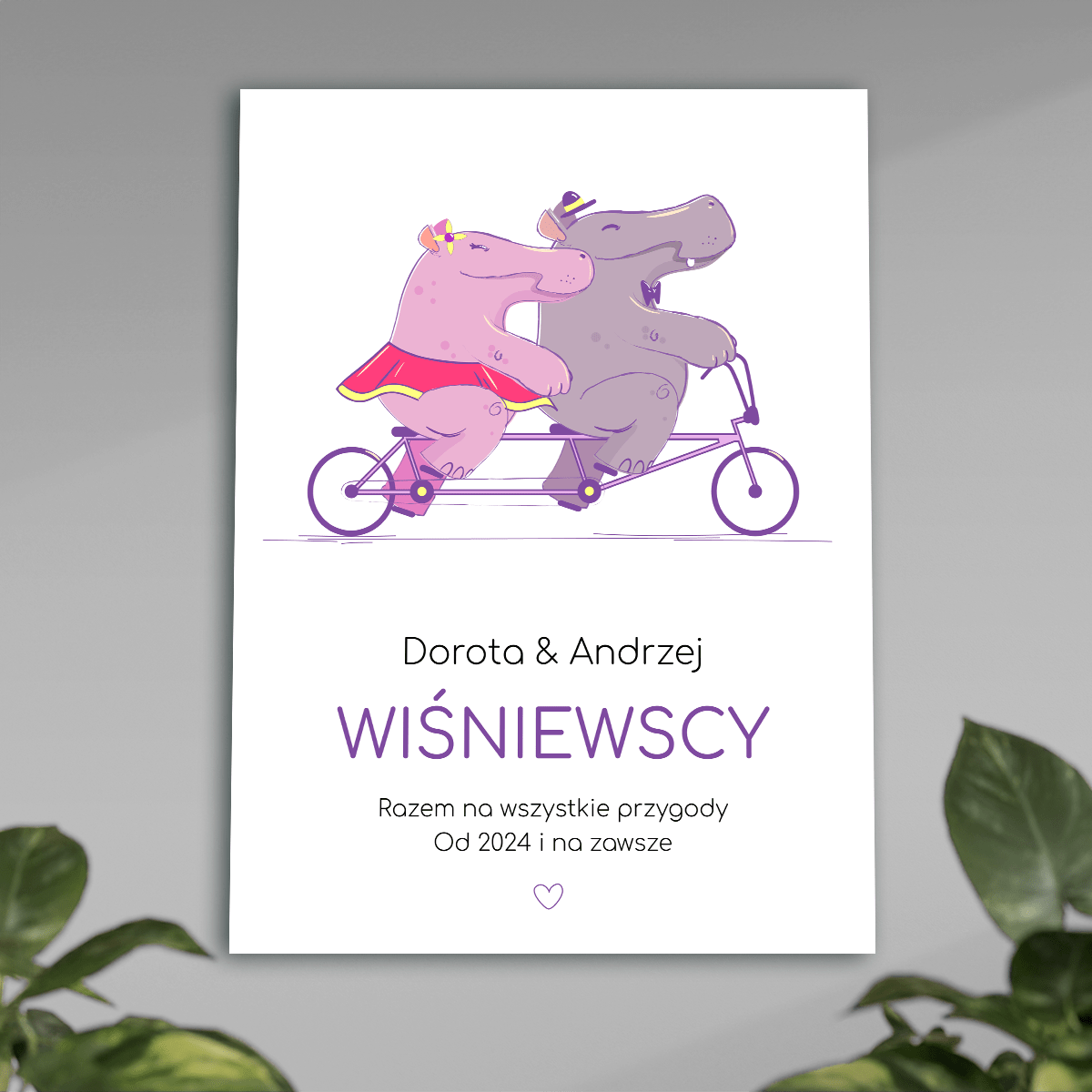 Razem na wszystkie przygody - plakat, spersonalizowany prezent dla pary - idamell.com