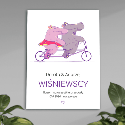 Razem na wszystkie przygody - plakat, spersonalizowany prezent dla pary - idamell.com
