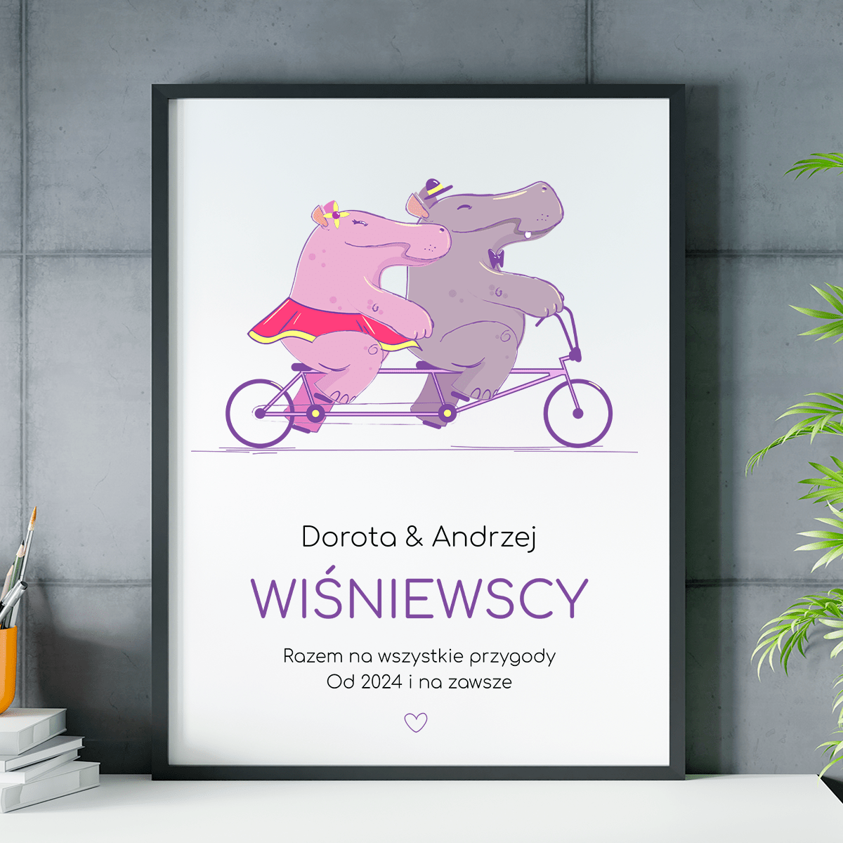 Razem na wszystkie przygody - plakat, spersonalizowany prezent dla pary - idamell.com