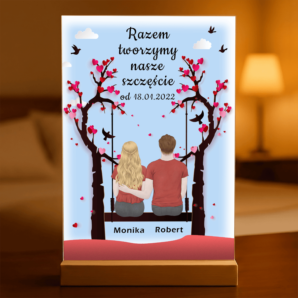 Razem tworzymy nasze szczęście - Druk na szkle, spersonalizowany prezent - idamell.com