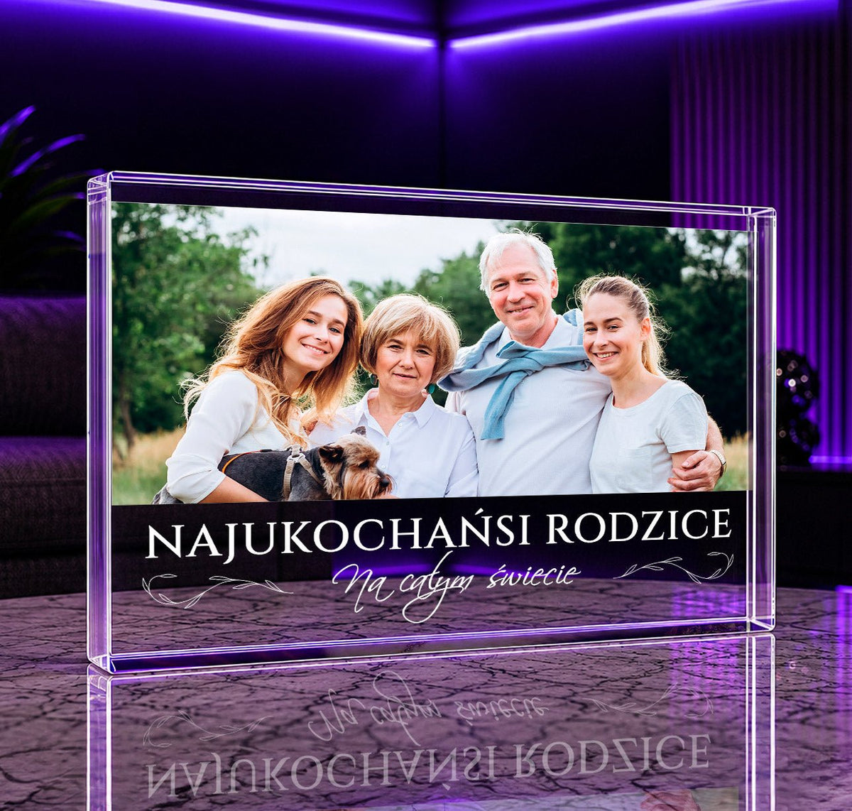 Rodzinne zdjęcie - Druk na szkle, spersonalizowany prezent dla rodziców - idamell.com