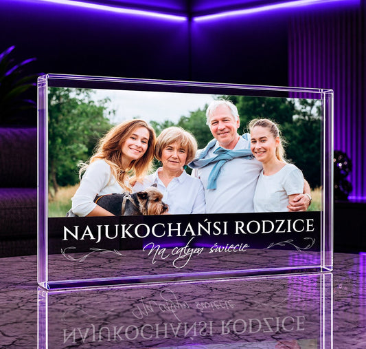 Rodzinne zdjęcie - Druk na szkle, spersonalizowany prezent dla rodziców - idamell.com