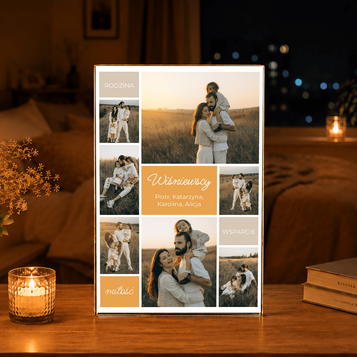 Rodzinny fotokolaż - Druk na szkle, spersonalizowany prezent dla rodziców - idamell.com
