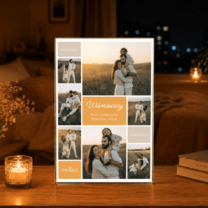 Rodzinny fotokolaż - Druk na szkle, spersonalizowany prezent dla rodziców - idamell.com