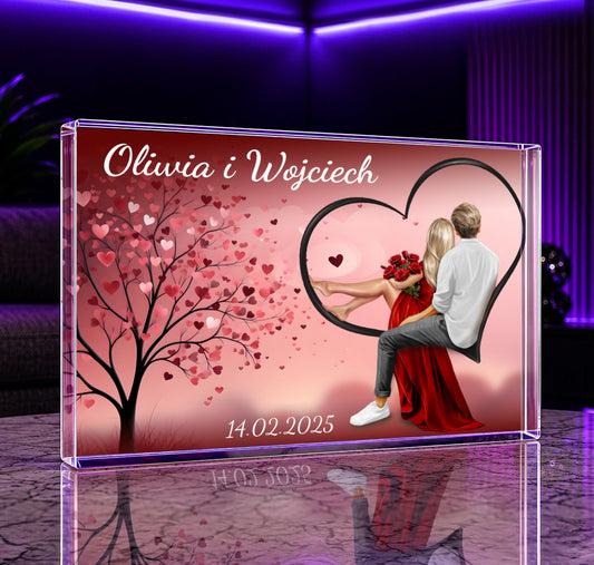 Romantyczny Clipart - Druk na szkle, spersonalizowany prezent dla pary - idamell.com