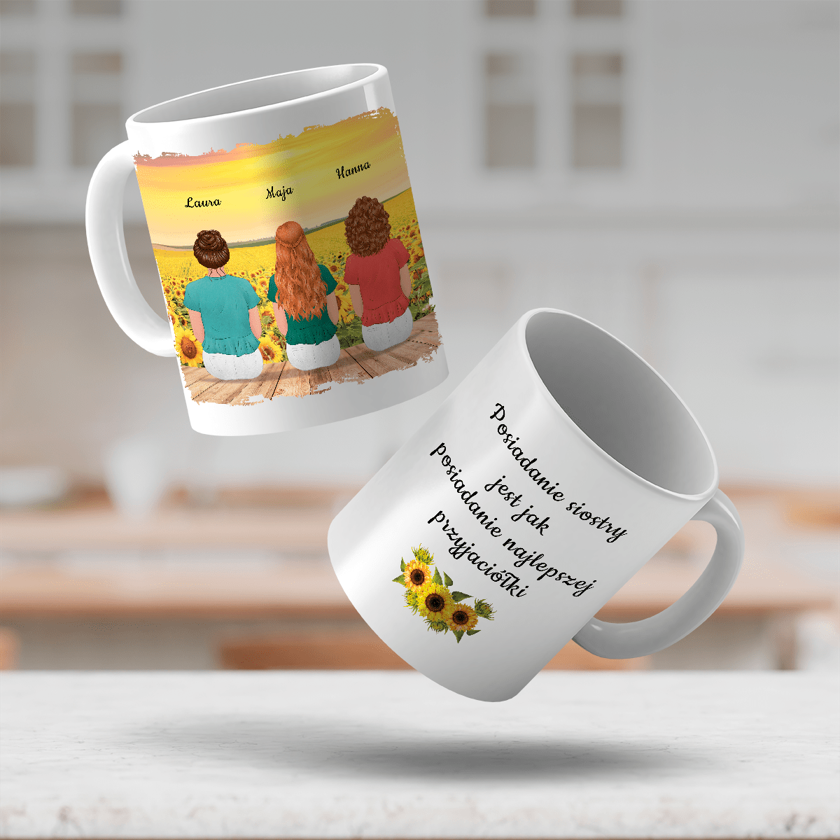 Siostra Clipart - 1x Kubek z nadrukiem, spersonalizowany prezent dla siostry - idamell.com