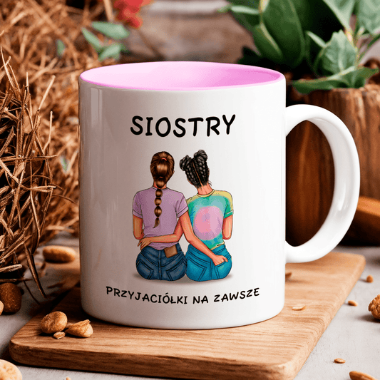 Siostra najlepszą przyjaciółką - 1x Kubek z nadrukiem, spersonalizowany prezent dla siostry - idamell.com