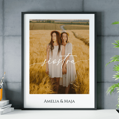 Siostra - plakat, spersonalizowany prezent dla siostry - idamell.com