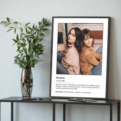 Siostra to najlepsza przyjaciółka - plakat, spersonalizowany prezent dla siostry - idamell.com