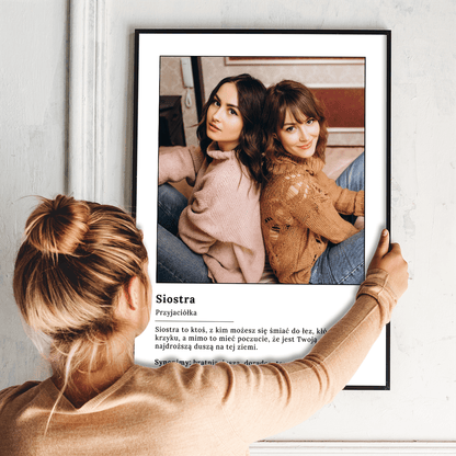 Siostra to najlepsza przyjaciółka - plakat, spersonalizowany prezent dla siostry - idamell.com