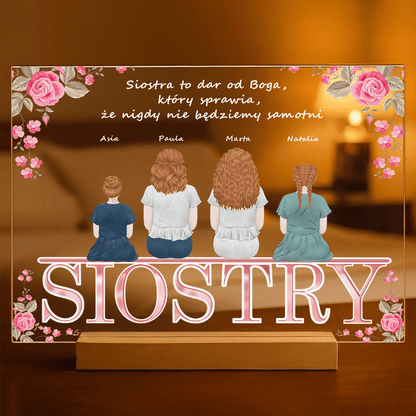 Siostry - Druk na szkle, spersonalizowany prezent dla siostry - idamell.com