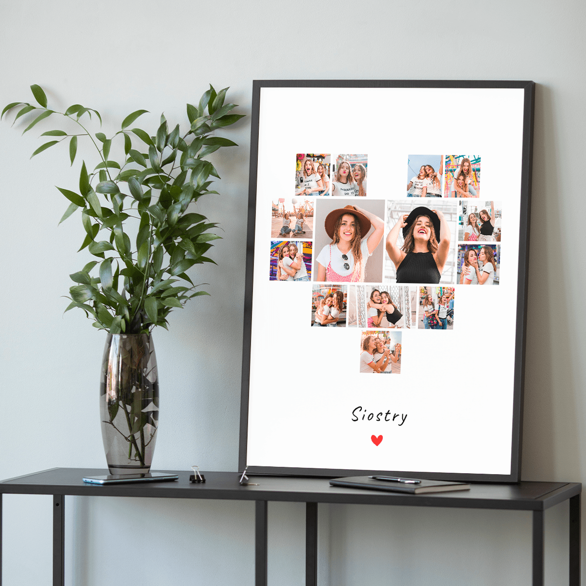 Siostry kolaż - plakat, spersonalizowany prezent dla siostry - idamell.com