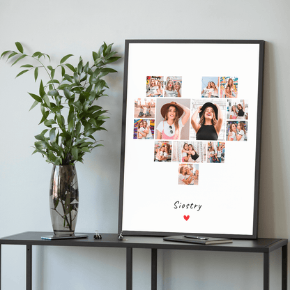 Siostry kolaż - plakat, spersonalizowany prezent dla siostry - idamell.com
