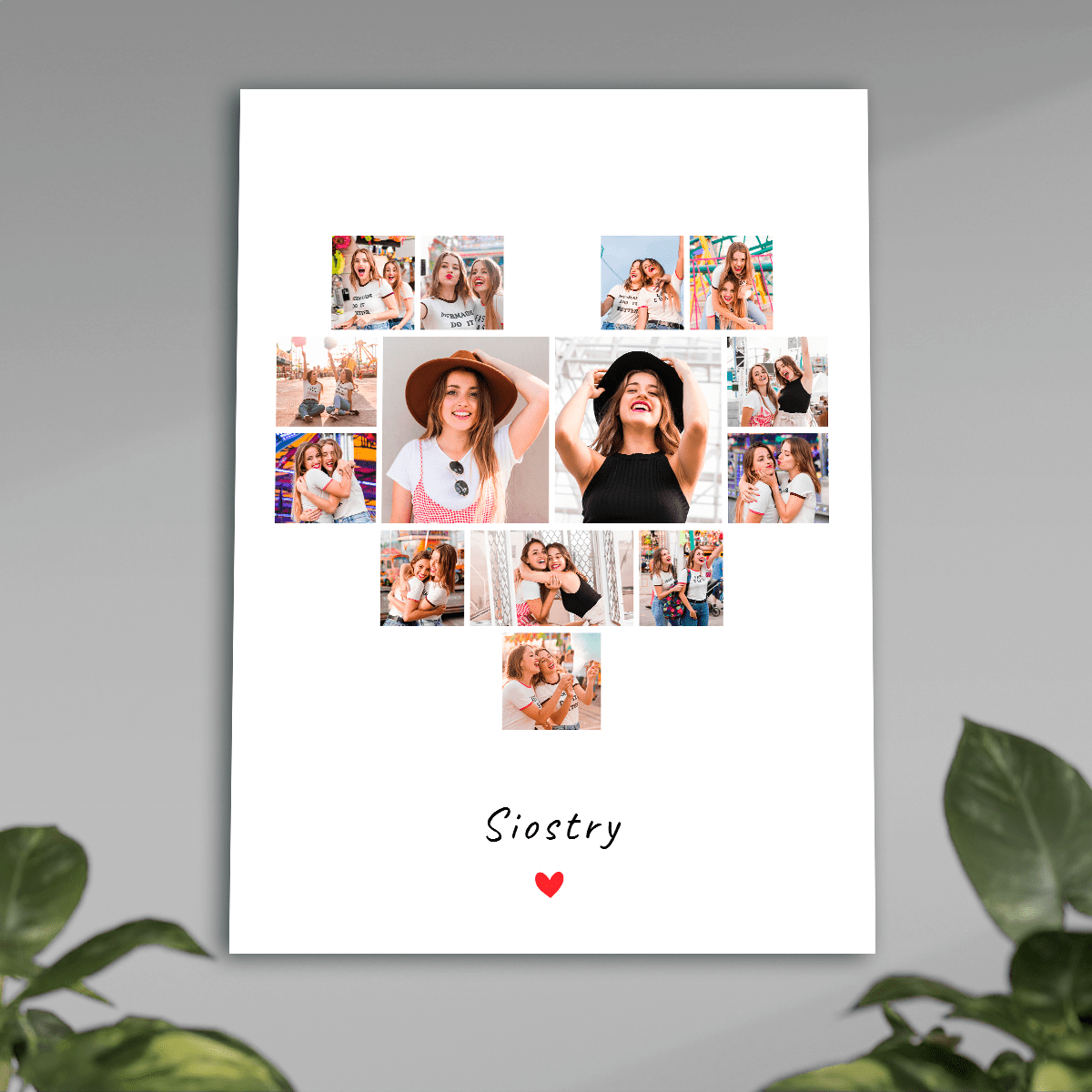 Siostry kolaż - plakat, spersonalizowany prezent dla siostry - idamell.com