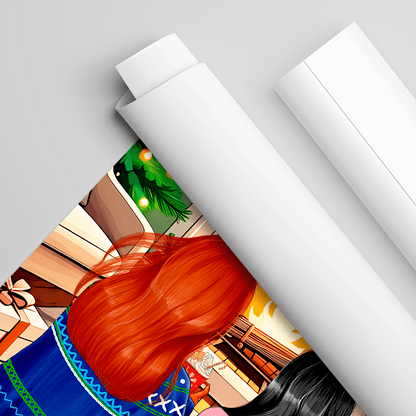Siostry w Święta Clipart - plakat, spersonalizowany prezent dla siostry - idamell.com