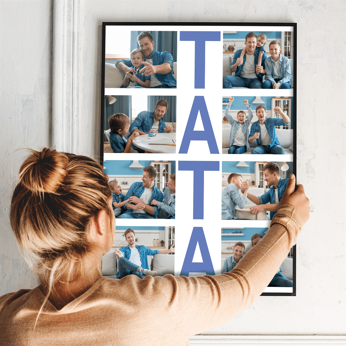 Słowo "TATA" - plakat, spersonalizowany prezent dla taty - idamell.com