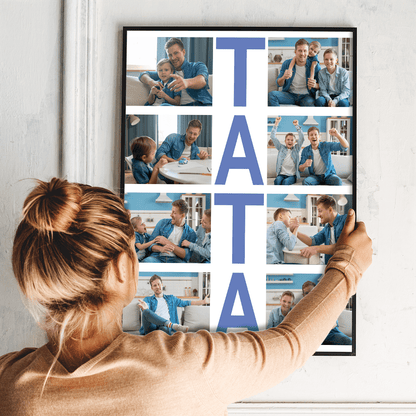 Słowo "TATA" - plakat, spersonalizowany prezent dla taty - idamell.com