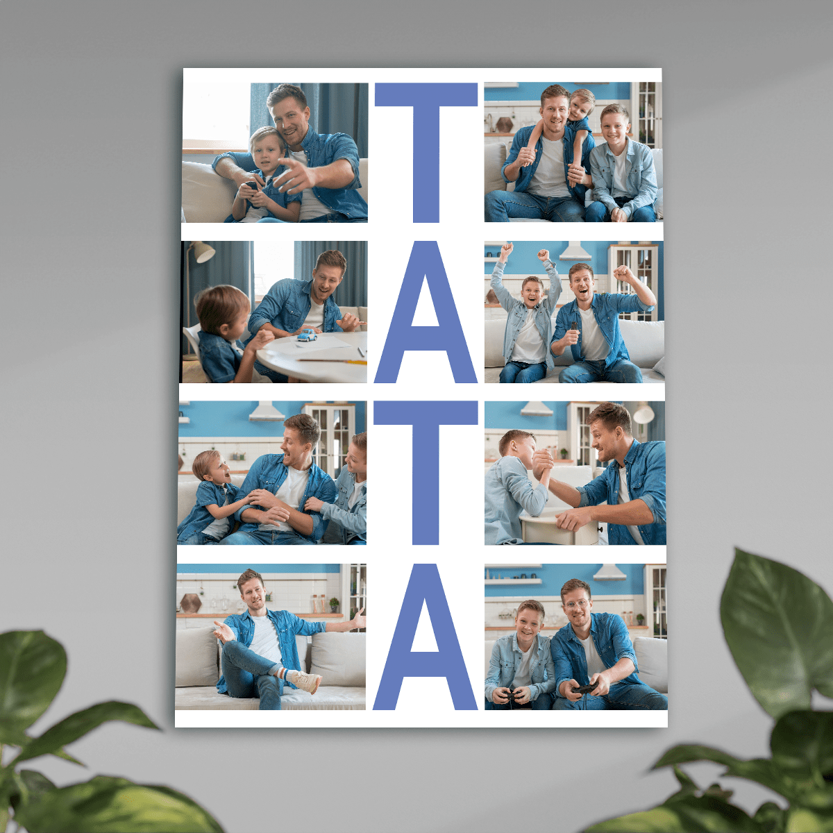Słowo "TATA" - plakat, spersonalizowany prezent dla taty - idamell.com
