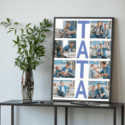 Słowo "TATA" - plakat, spersonalizowany prezent dla taty - idamell.com