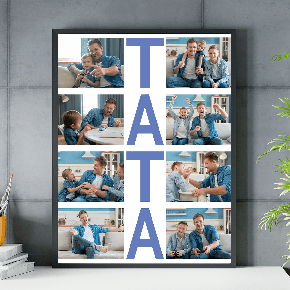 Słowo "TATA" - plakat, spersonalizowany prezent dla taty - idamell.com