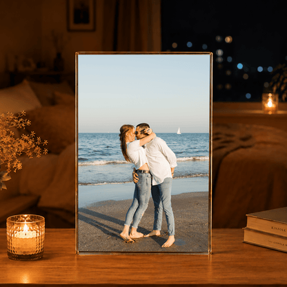 Spacer po plaży - Druk na szkle, spersonalizowany prezent dla pary - idamell.com