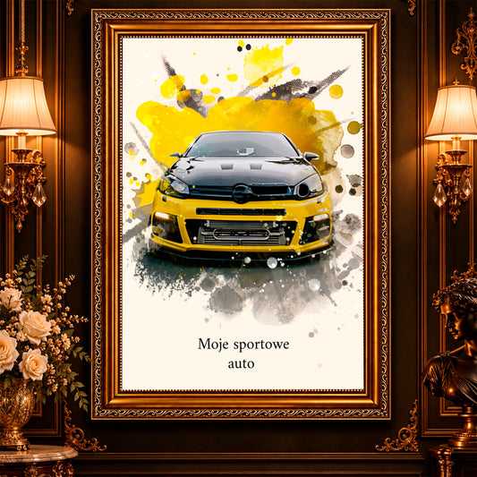 Portret ze zdjęcia na płótnie Sportowe auto — prezent dla kierowcy