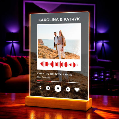 Spotify dla ukochanego - Druk na szkle, spersonalizowany prezent dla niego - idamell.com