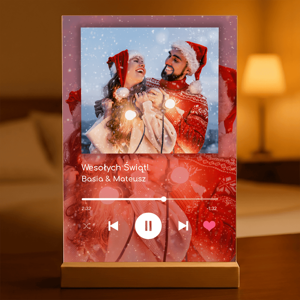 Spotify gwiazdkowe z gradientem - Druk na szkle, spersonalizowany prezent dla pary - idamell.com