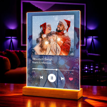 Spotify gwiazdkowe z gradientem - Druk na szkle, spersonalizowany prezent dla pary - idamell.com