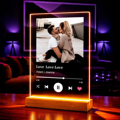 Spotify Love zdjęcie z napisem - Druk na szkle, spersonalizowany prezent - idamell.com
