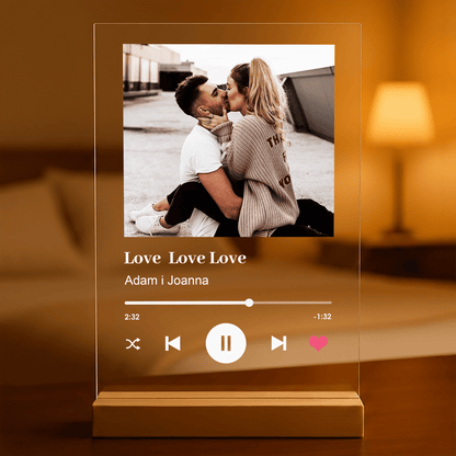 Spotify Love zdjęcie z napisem - Druk na szkle, spersonalizowany prezent - idamell.com