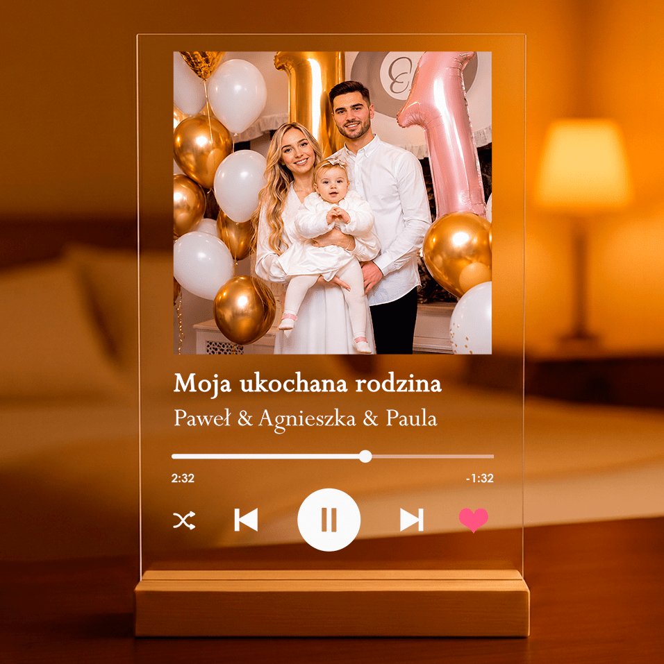 Spotify - magiczny druk na szkle akrylowym, personalizowany prezent - idamell.com