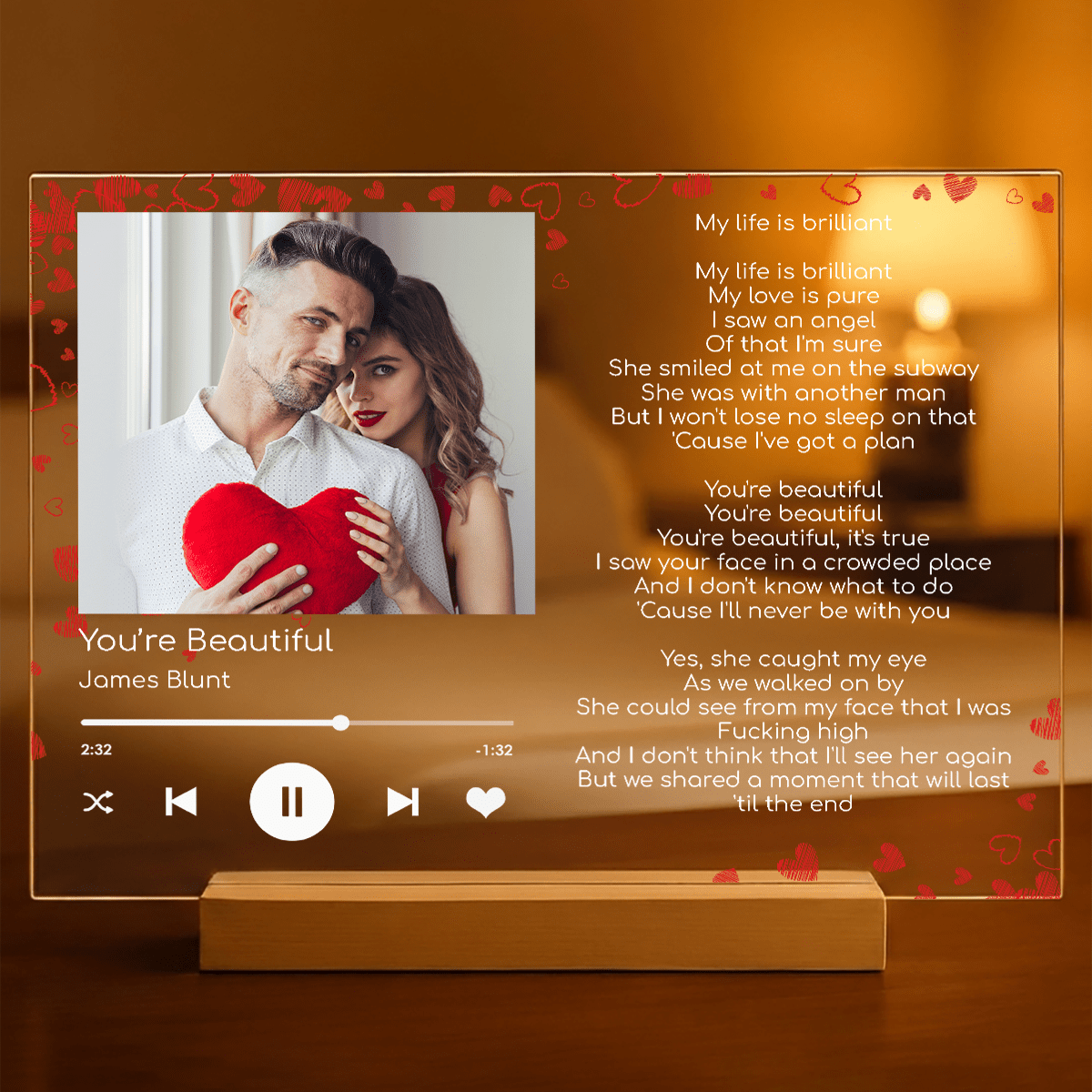 Spotify piosenka dla niego - Druk na szkle, spersonalizowany prezent dla chłopaka - idamell.com