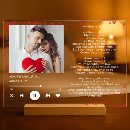Spotify piosenka dla niego - Druk na szkle, spersonalizowany prezent dla chłopaka - idamell.com