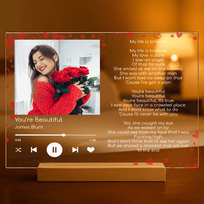 Spotify piosenka dla niej - Druk na szkle, spersonalizowany prezent dla kobiety - idamell.com