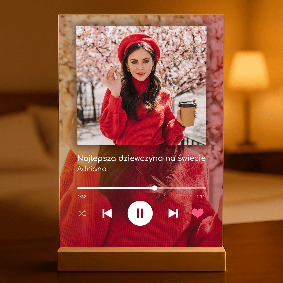 Spotify z gradientem - Druk na szkle, spersonalizowany prezent dla dziewczyny - idamell.com