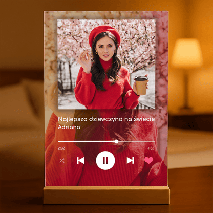 Spotify z gradientem - Druk na szkle, spersonalizowany prezent dla dziewczyny - idamell.com