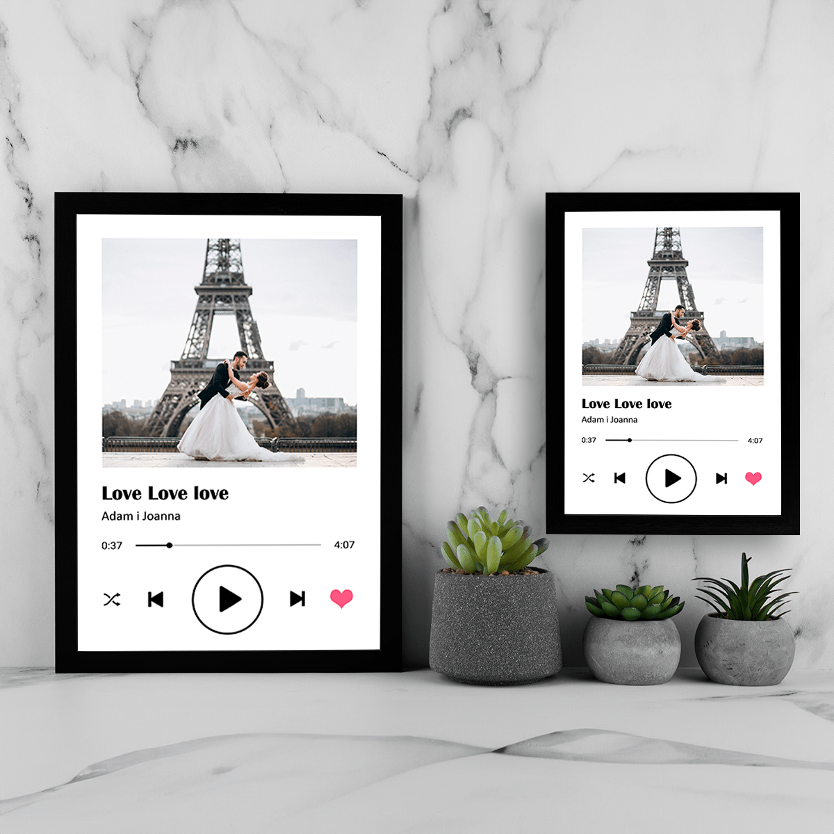 Spotify zdjęcie w ramce - Druk na szkle, spersonalizowany prezent - idamell.com