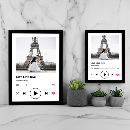 Spotify zdjęcie w ramce - Druk na szkle, spersonalizowany prezent - idamell.com