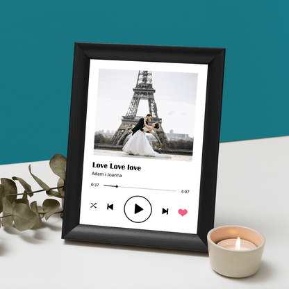 Spotify zdjęcie w ramce - Druk na szkle, spersonalizowany prezent - idamell.com