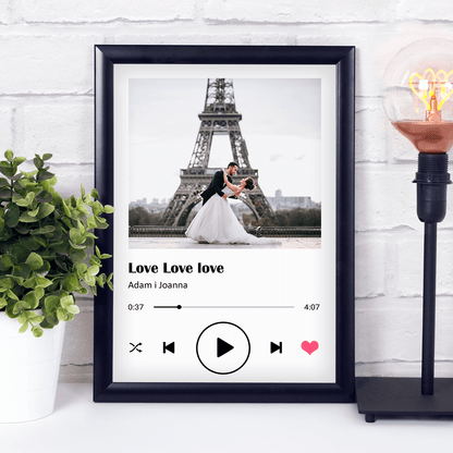 Spotify zdjęcie w ramce - Druk na szkle, spersonalizowany prezent - idamell.com